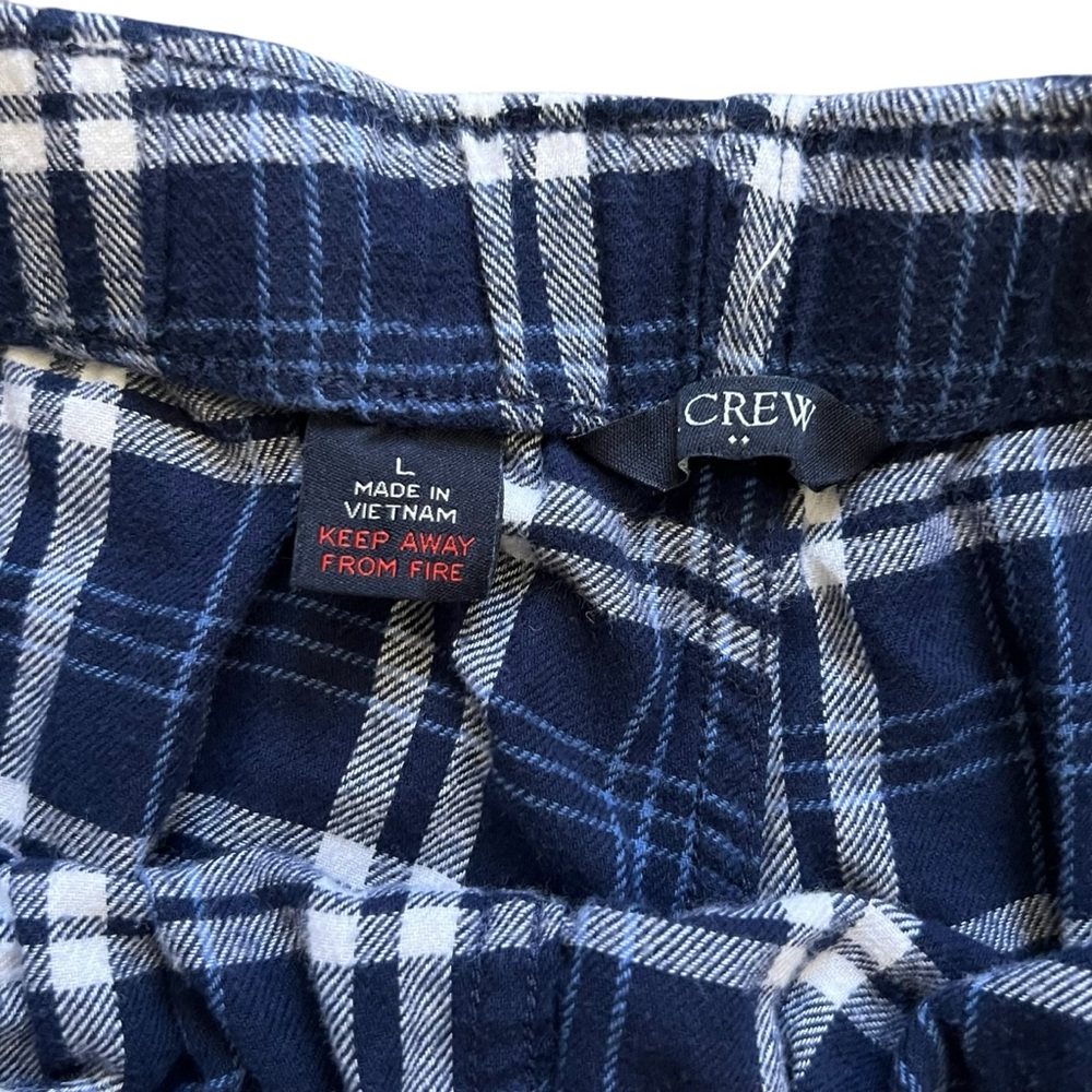 J.Crew Men's Pajama Pants - Blue Plaid, Size Large - Picture 4 of 8